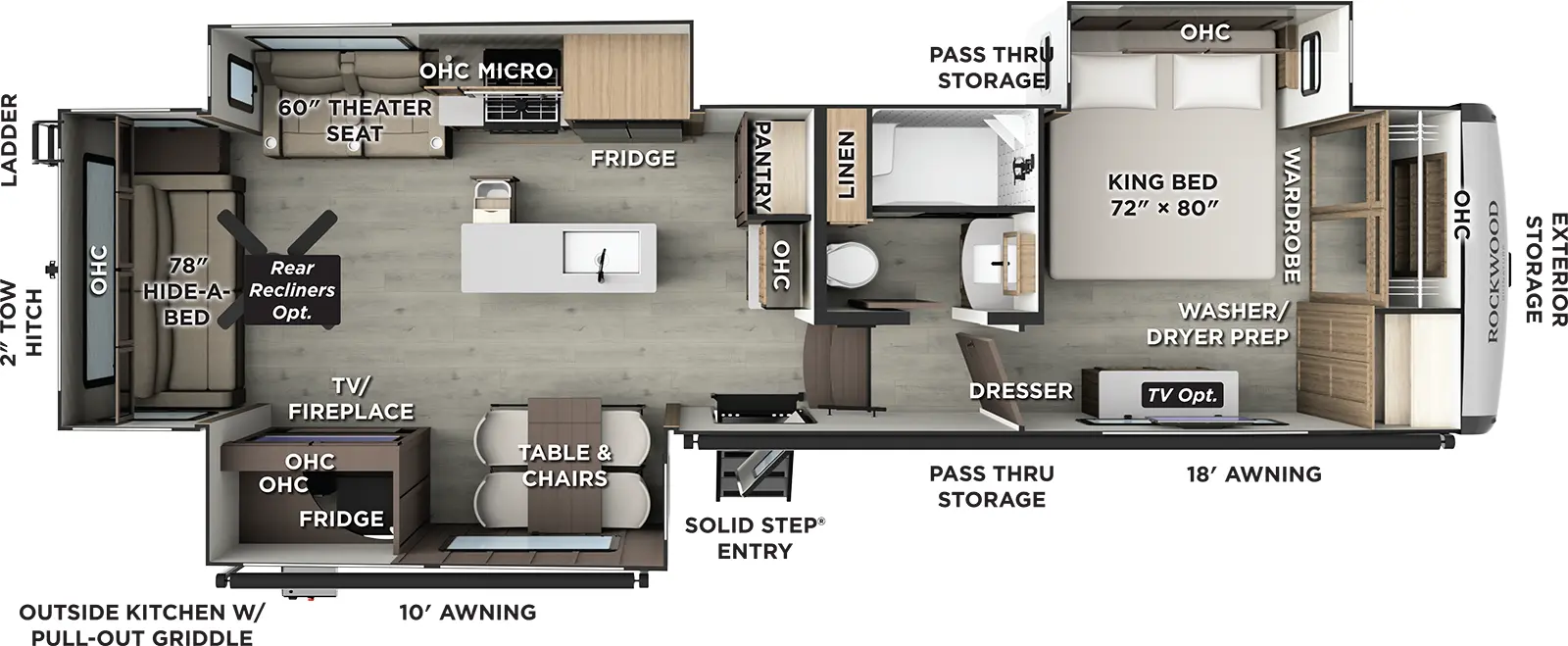 Rockwood Signature Fifth Wheels R372RL Floorplan